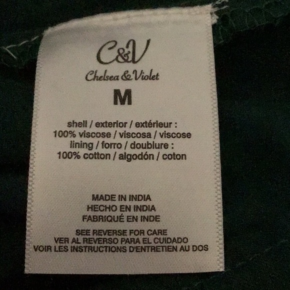 Forest Green Floral Cold Shoulder Mini Dress Size M - Picture 6 of 7